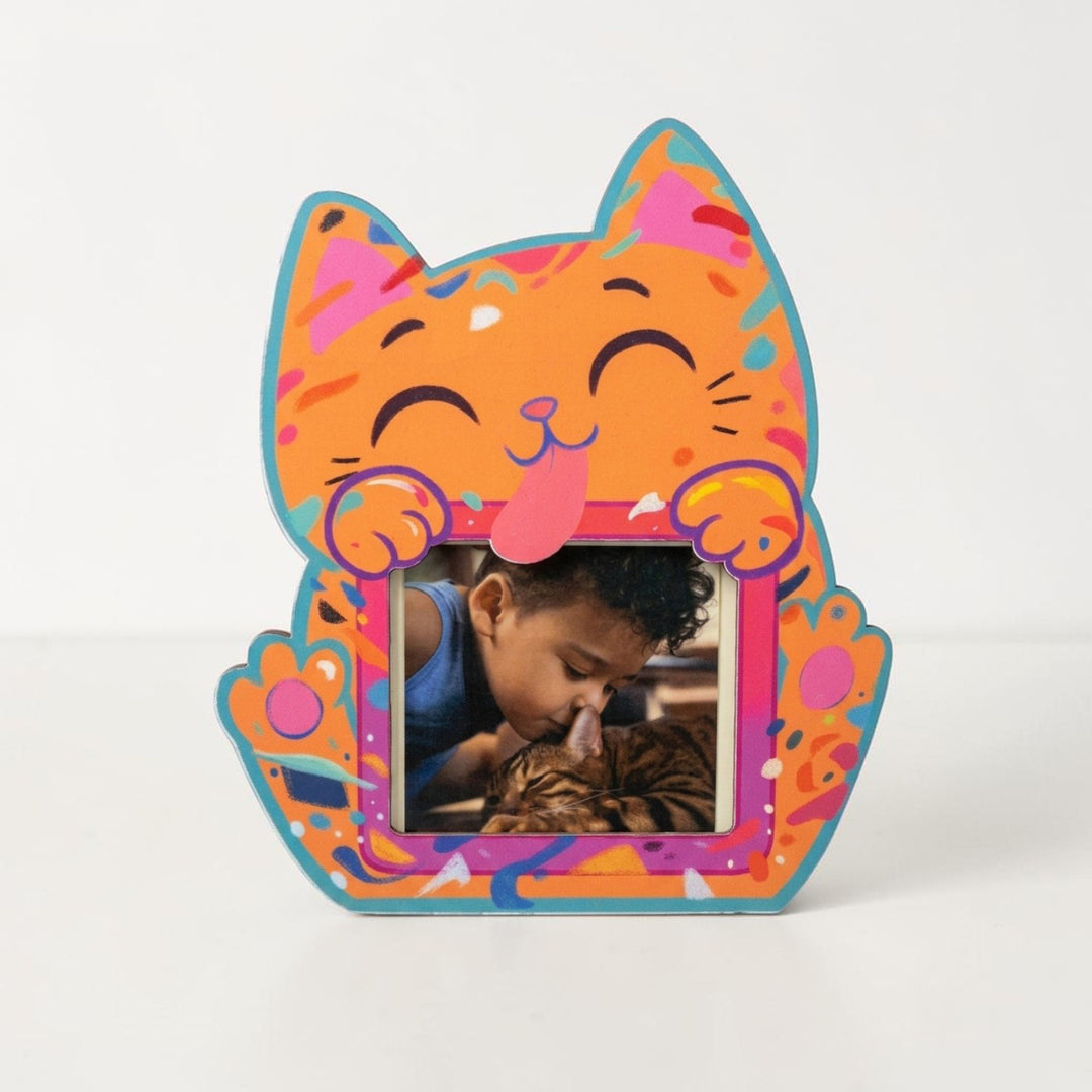 Quirky Orange Cat MDF Photo Frame