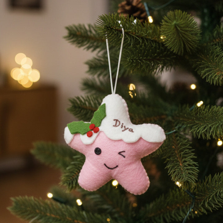 Assorted Personalized Star Smiley Ornament For Christmas Decoration