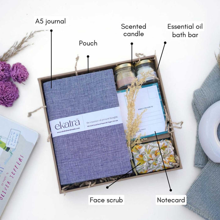 Sustainable Grey Solid Wellness Hamper