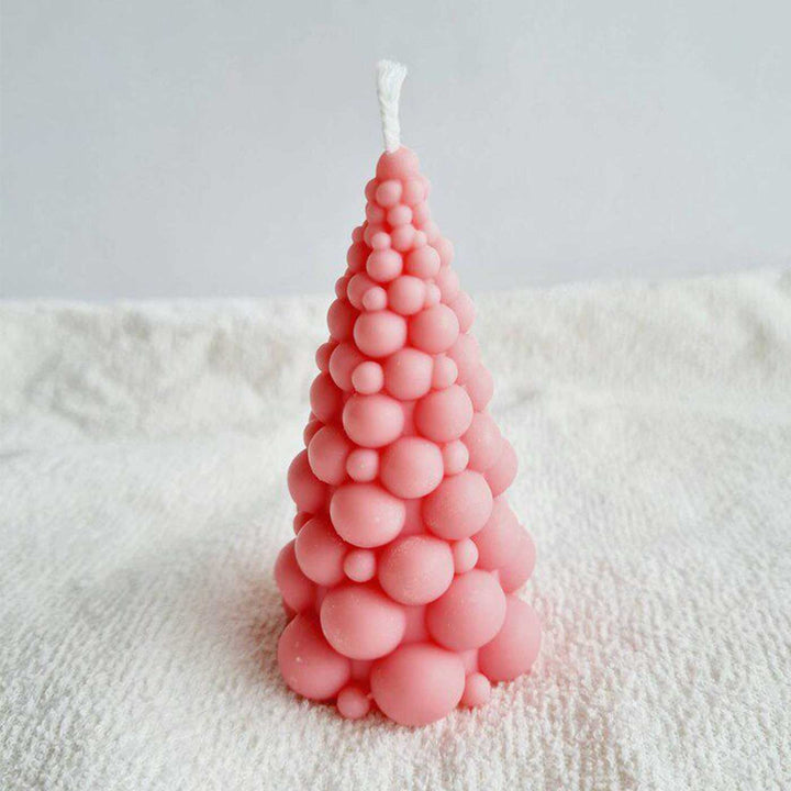Handmade Bubble Xmas Tree Soy Wax Candle For Christmas Decoration