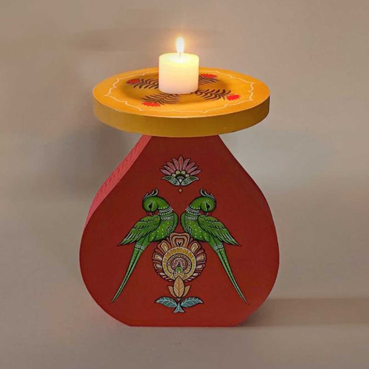 Hand-Painted Shuk Wooden Candle Holder