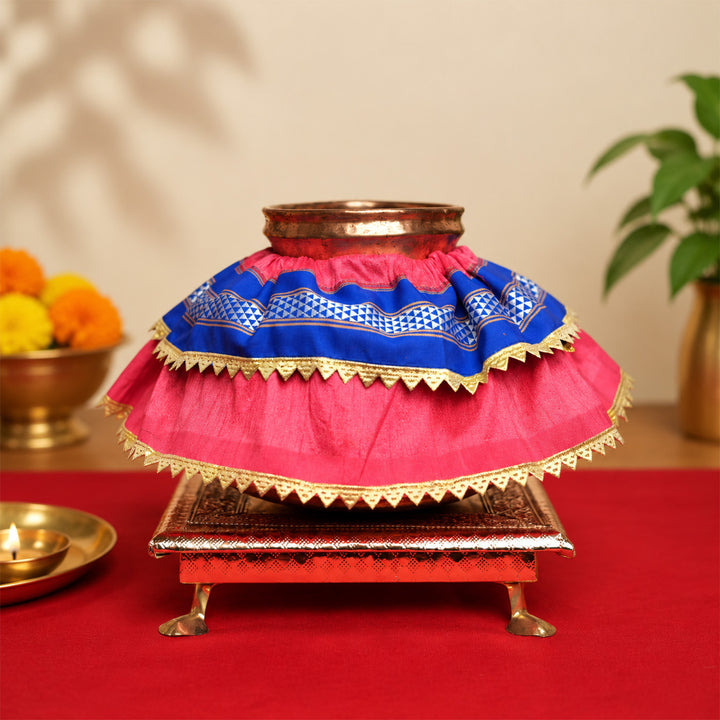 Handmade Khun Raw Silk Kalash Vastra For Pooja Decor