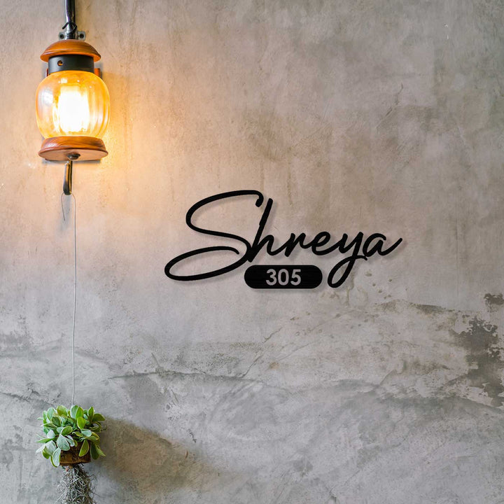 Personalized Laser Cut Minimalist Design Steel Name Plate
