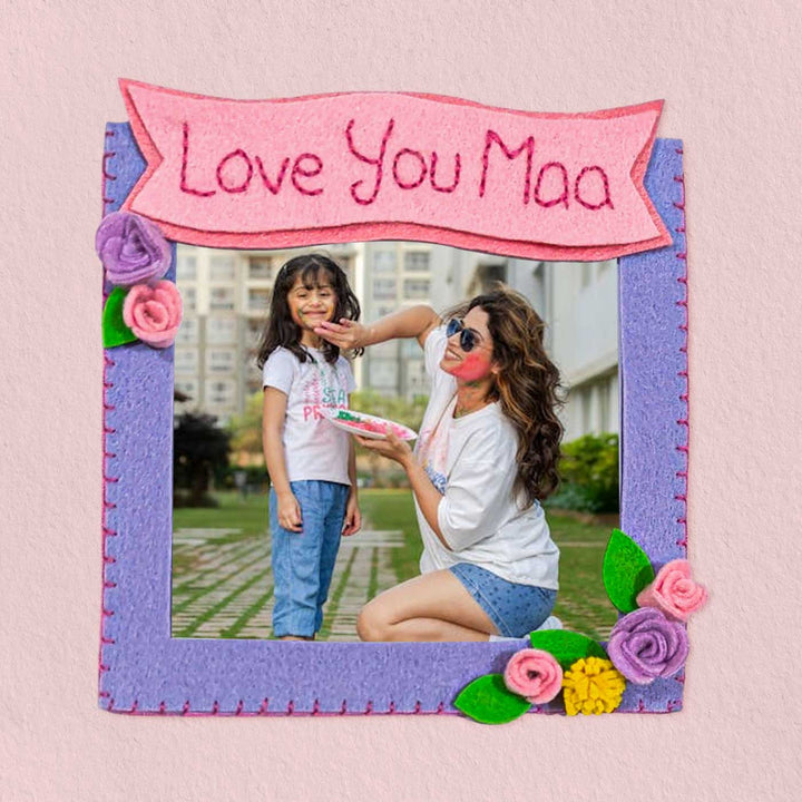 Photo Personalized Handmade Floral Theme Felt Fridge Magnet