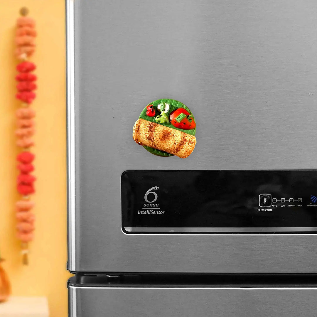 Handmade Polymer Clay Miniature Dosa Design Fridge Magnet