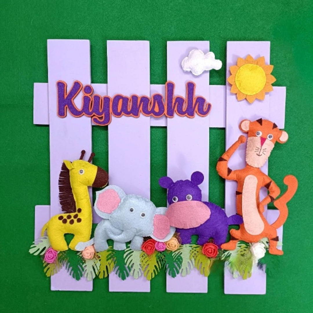 Handcrafted Personalized MDF & Felt Name Plate for Kids