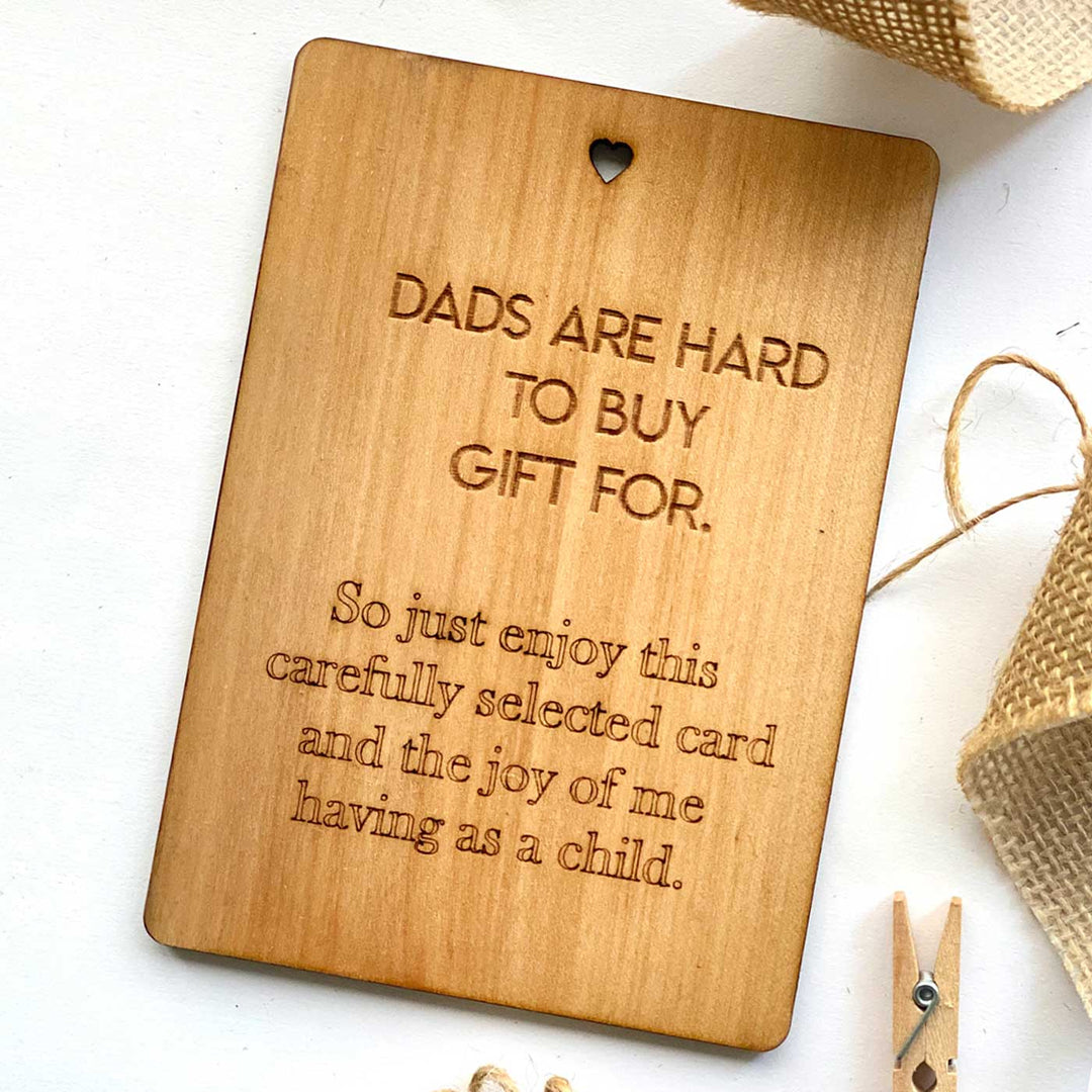 Engraved Dad’s Gift Wooden Greeting Card