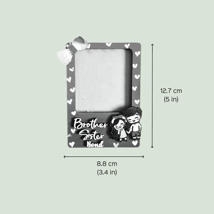 Hand-Painted "Brother Sister Bond" MDF Wood Fridge Magnet