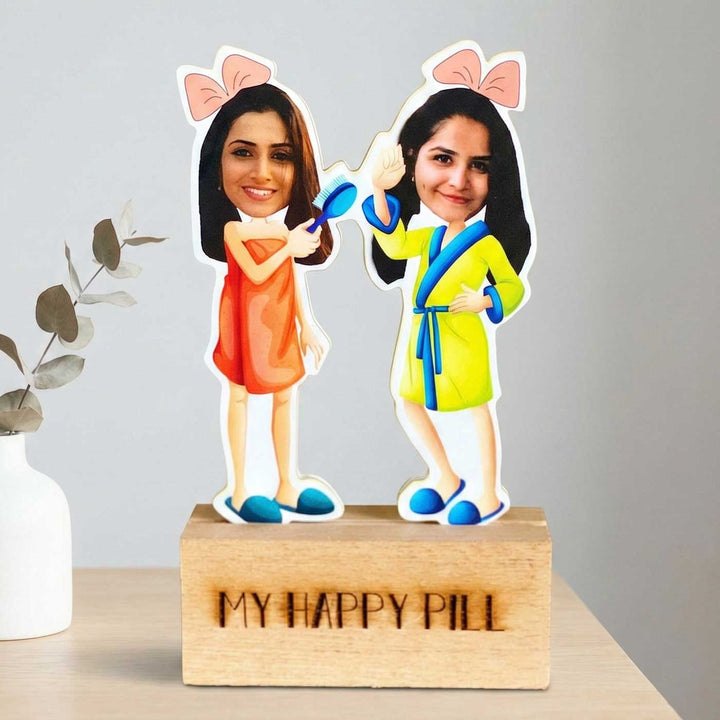 Photo Personalized Sisters Acrylic Caricature Cutout