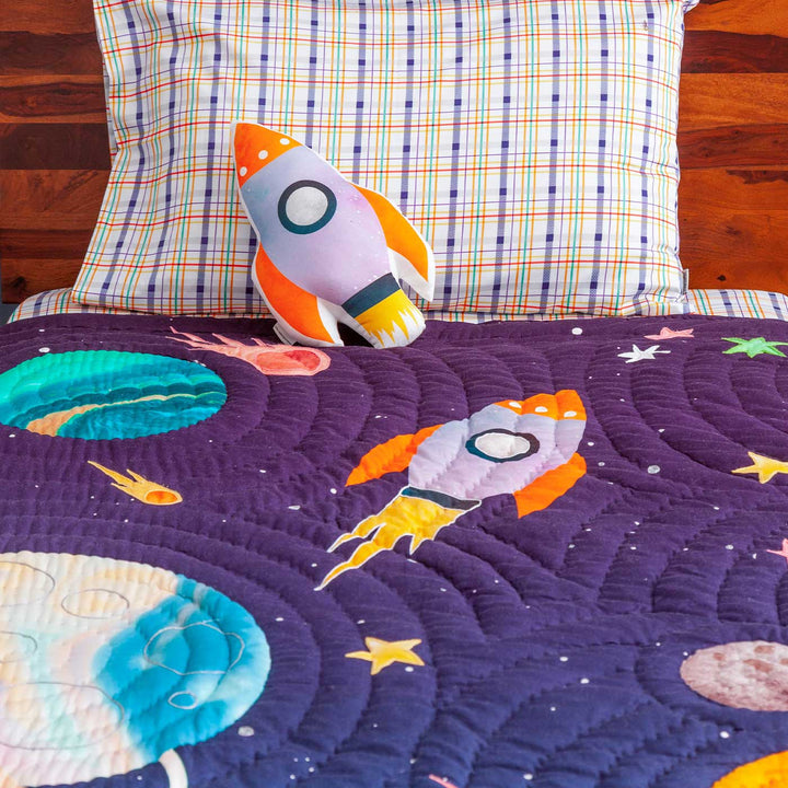 Personalized Tim, The Traveller Theme Cotton Quilt For Kids