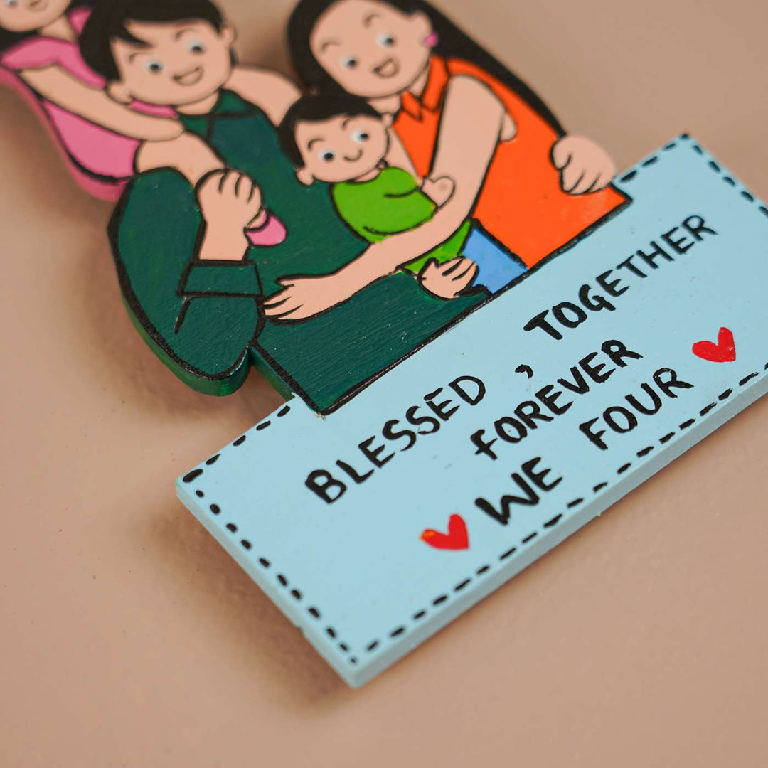 Personalized Family Theme MDF Wood Fridge Magnet