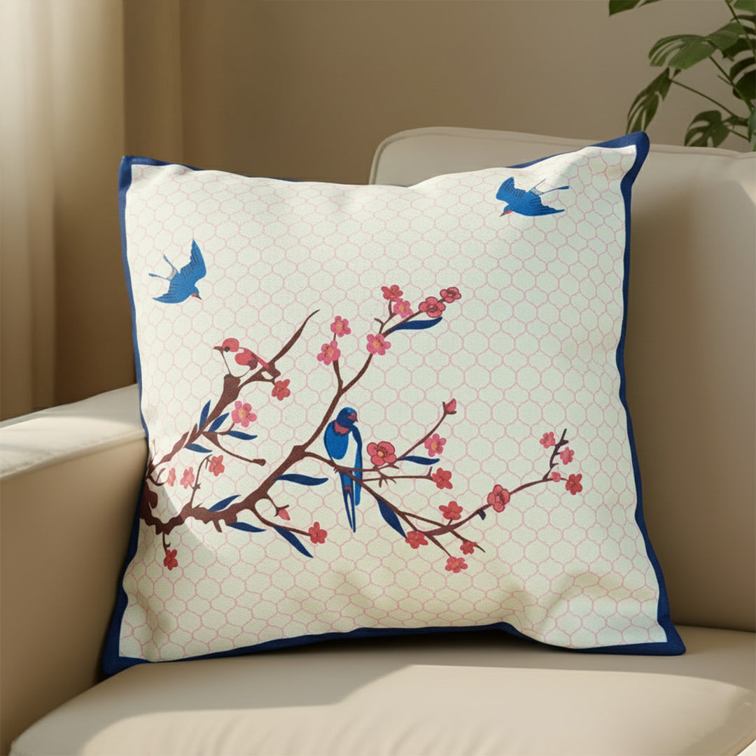 16 Inch | Printed Spring Blossom Cushion Cover
