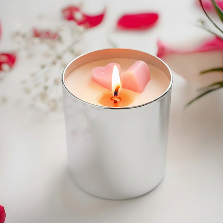 Handmade Silver Glass Jar Candle