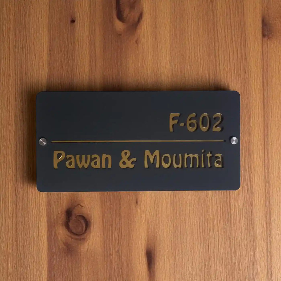 Personalized Handmade Matt Black Rectangular Acrylic Name Plate