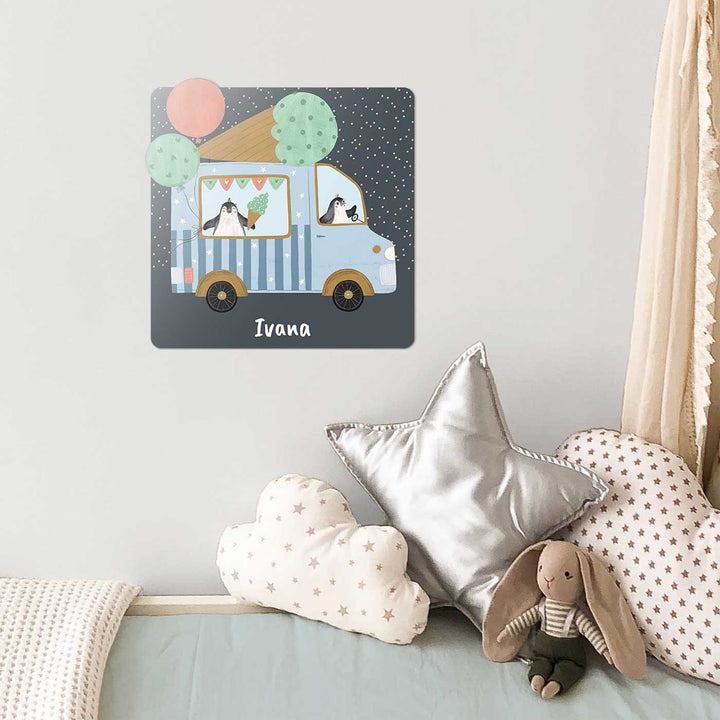 Personalized Ice Cream Fun Theme Acrylic Kids Name Plate