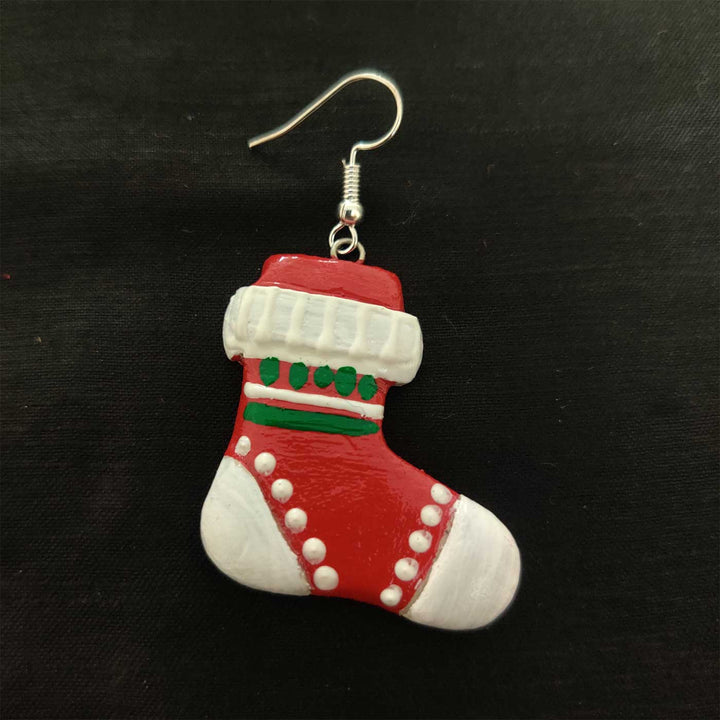 Handmade Christmas Stocking Clay Earrings | Secret Santa Gift Ideas