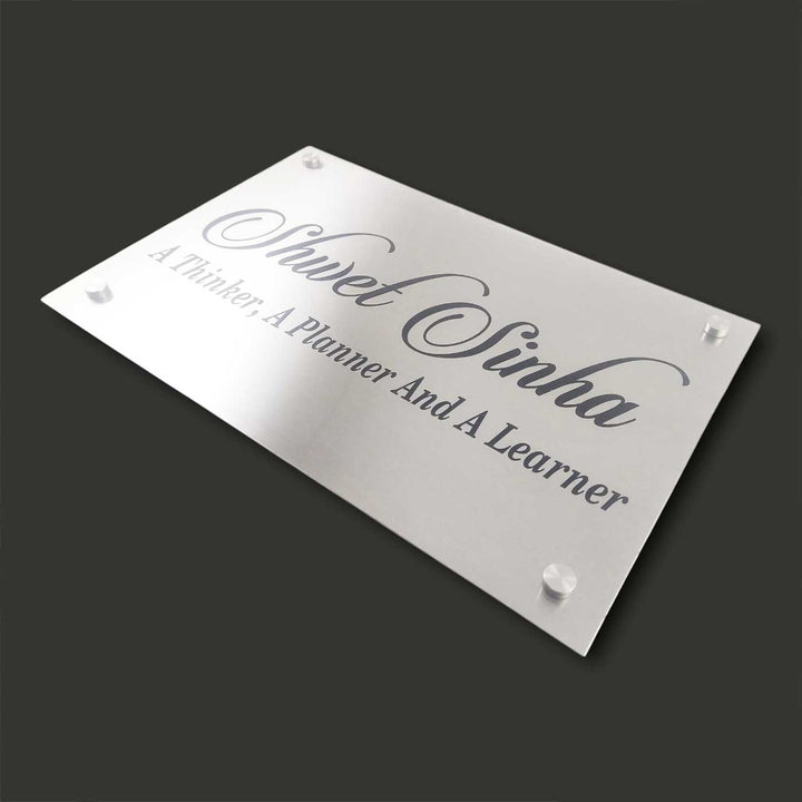 Personalized Engraved Minimalist Stainless Steel Name Plate
