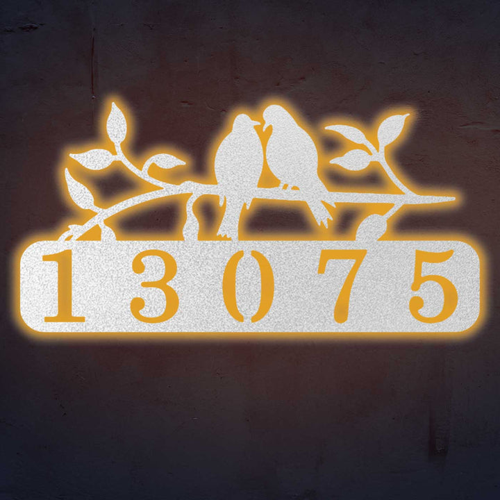 Personalized Laser Cut Birds Design Steel Name Plate