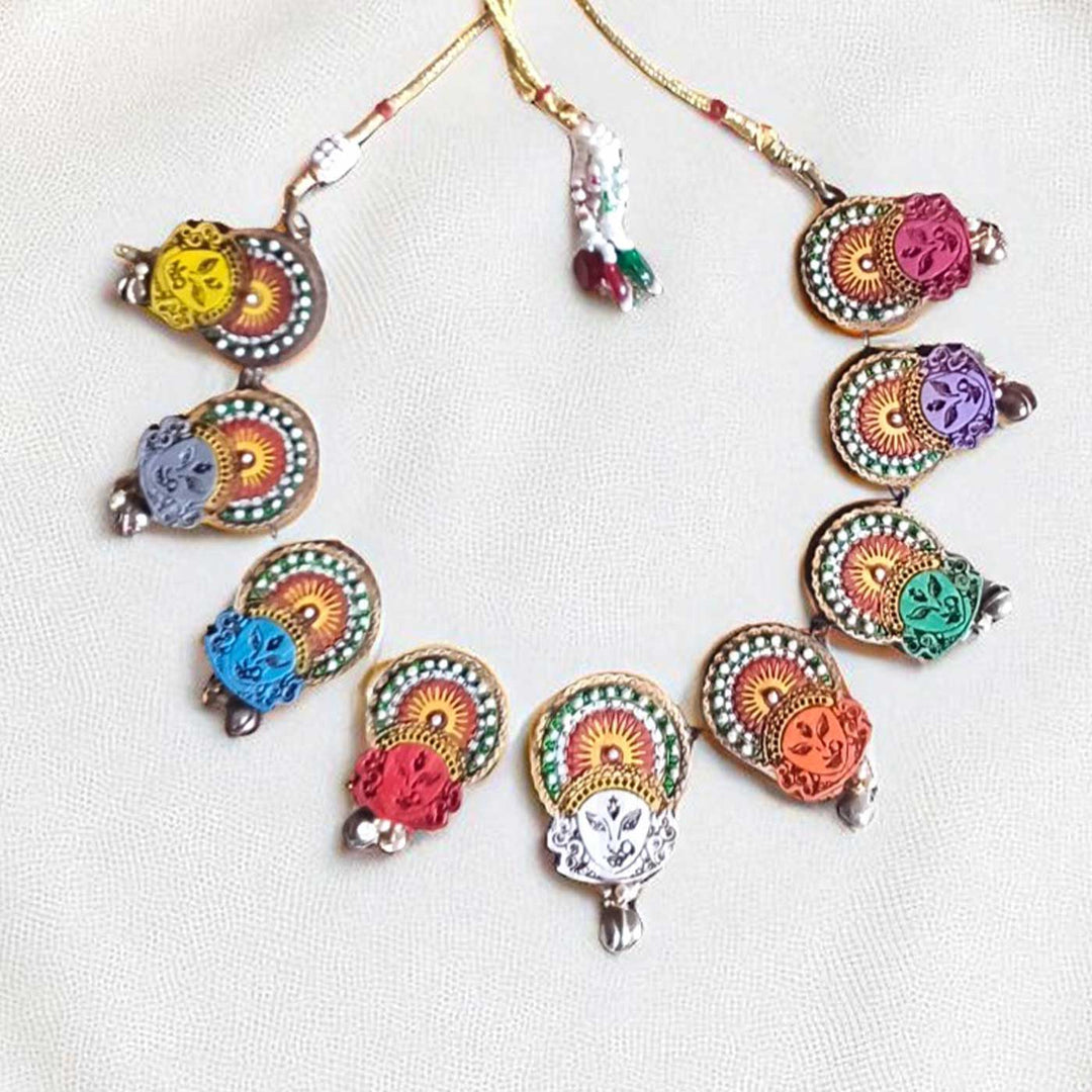 Handmade Navdurga Wooden Necklace