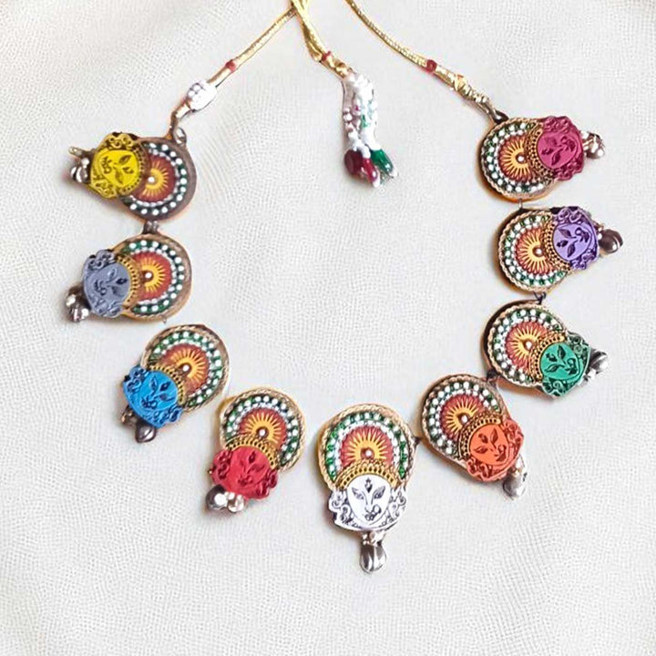 Handmade Navdurga Wooden Necklace