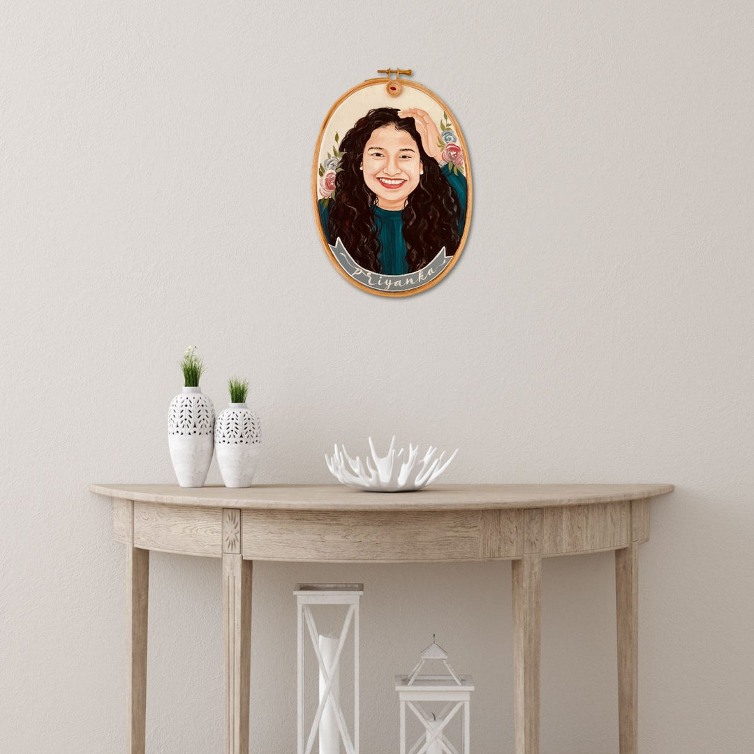 Photo Caricature Oval Hoop Frame