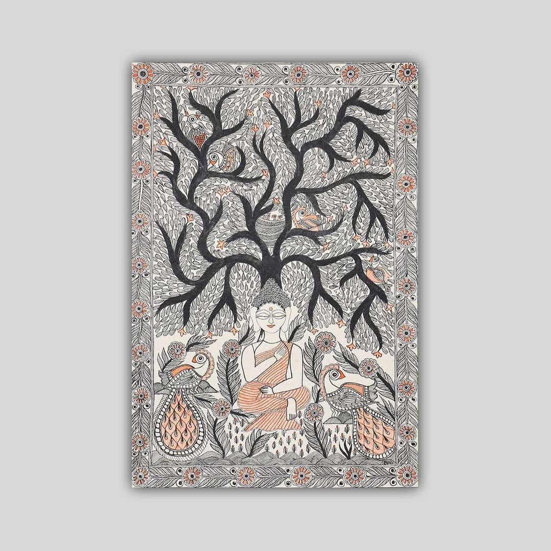 8 X 11 Inch | Handmade Paper Buddha Serene Painting