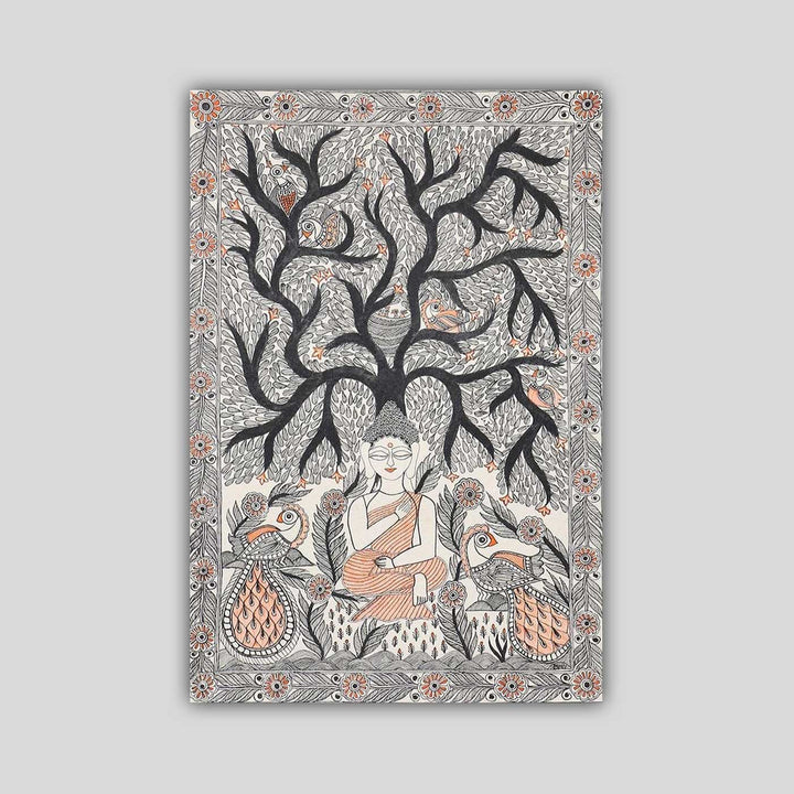 8 X 11 Inch | Handmade Paper Buddha Serene Painting