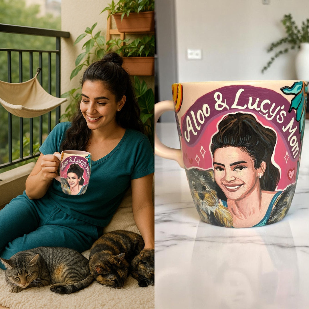 Photo Personalized Hand-Painted Pop Art Illustrated Caricature Mug | 300 ML