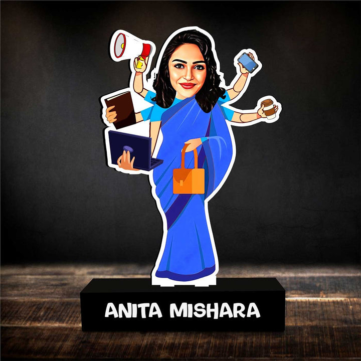 Photo Personalized Multitasker Theme MDF Wood Caricature Cutout For Mothers
