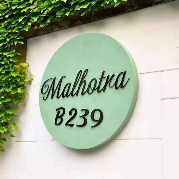 Personalized Minimal Sage Green MDF Wood Name Plate