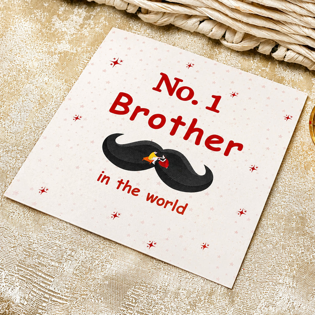 "Heartfelt Sibling Love" Jar Ceramic Rakhi Hamper With Red Sipper & Evil Eye Rakhi For Brother