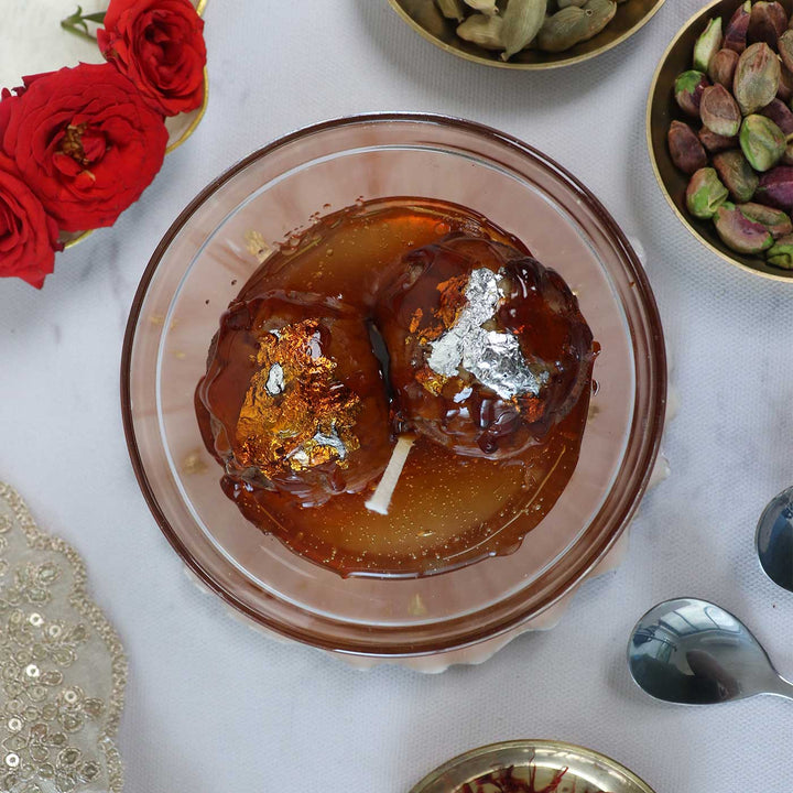 Gulab Jamun Handmade Wax Scented Mithai Candle In Glass Bowl For Festive Gifting