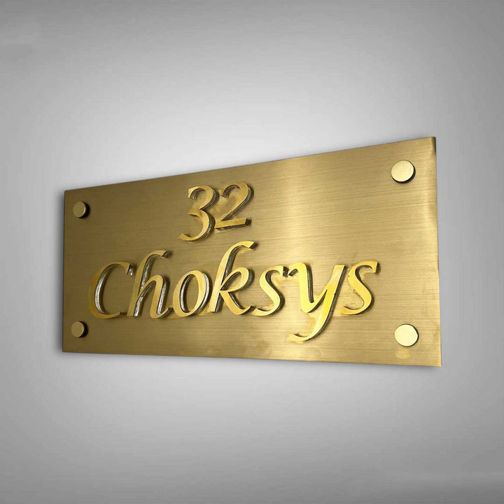 Personalized Weatherproof Rectangle Stainless Steel Name Plate With 3D Letters