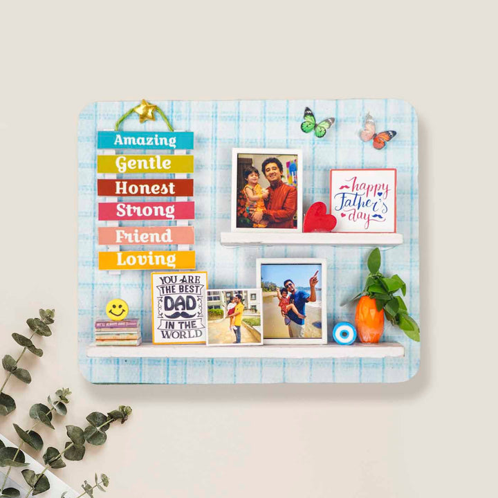 Photo Personalized Handmade Dad's Miniature Shelf MDF Wood Fridge Magnet