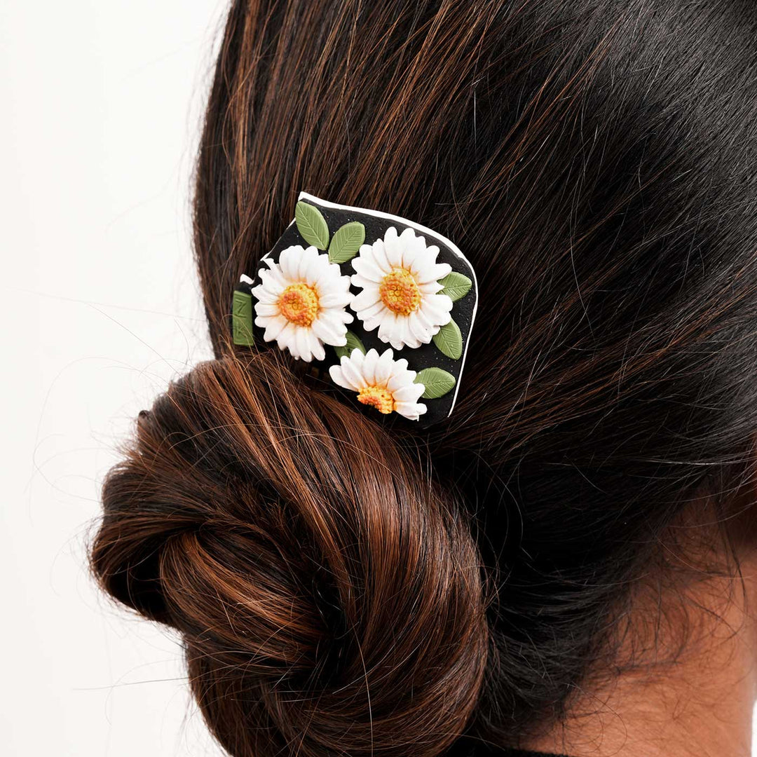 Handmade Polymer Clay Namma Ooru Auto Reversible Hair Pin