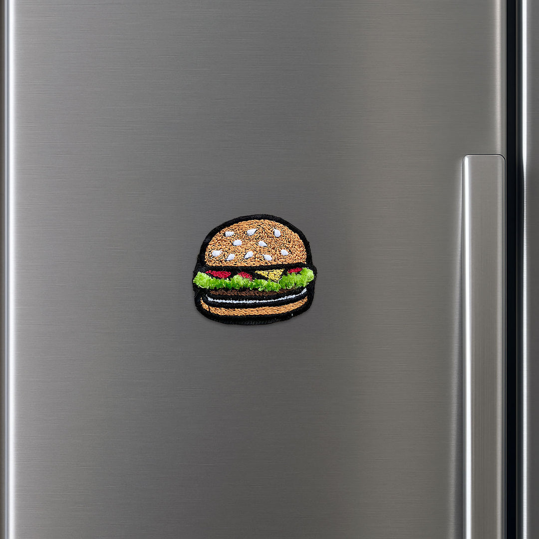 Handmade Reusable Burger Felt Kids Rakhi - Mounted on Refrigerator Door