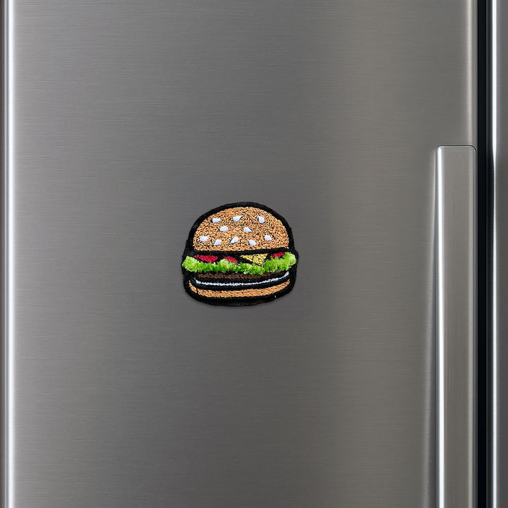 Handmade Reusable Burger Felt Kids Rakhi - Mounted on Refrigerator Door