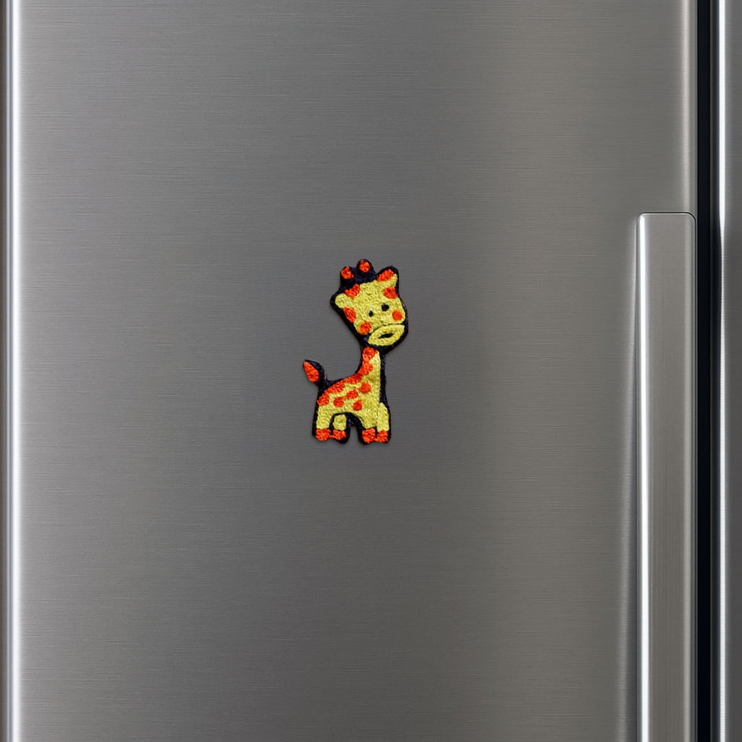 Handmade Reusable Giraffe Theme Pom Pom Felt Kids Rakhi - Magnet on Fridge Door
