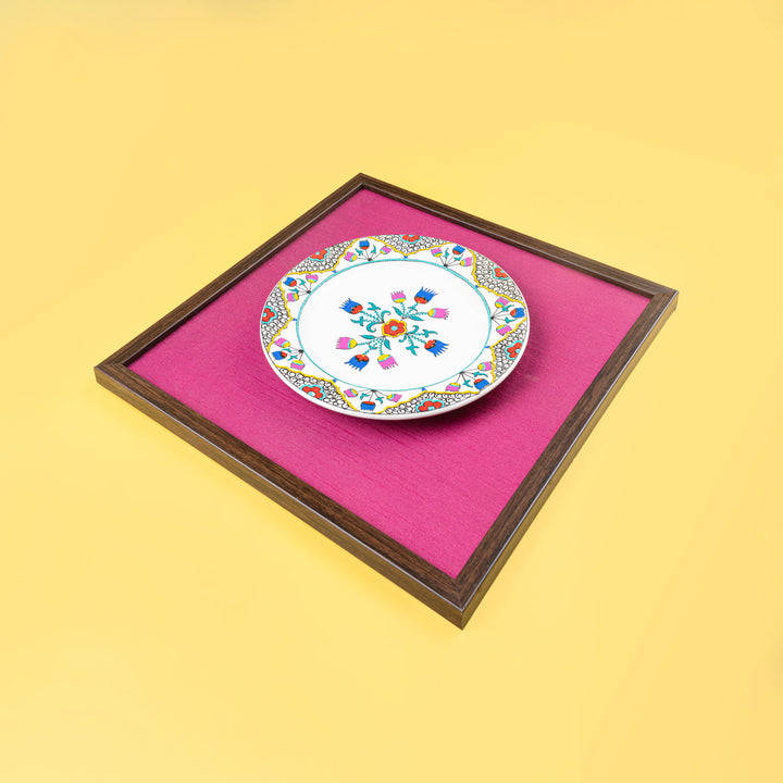 Handpainted Ceramic Wall Plate With Frame