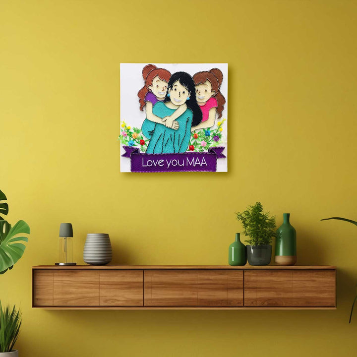 Photo Personalized Handmade String Art Love You Maa Wooden Decorative Plaque For Mothers