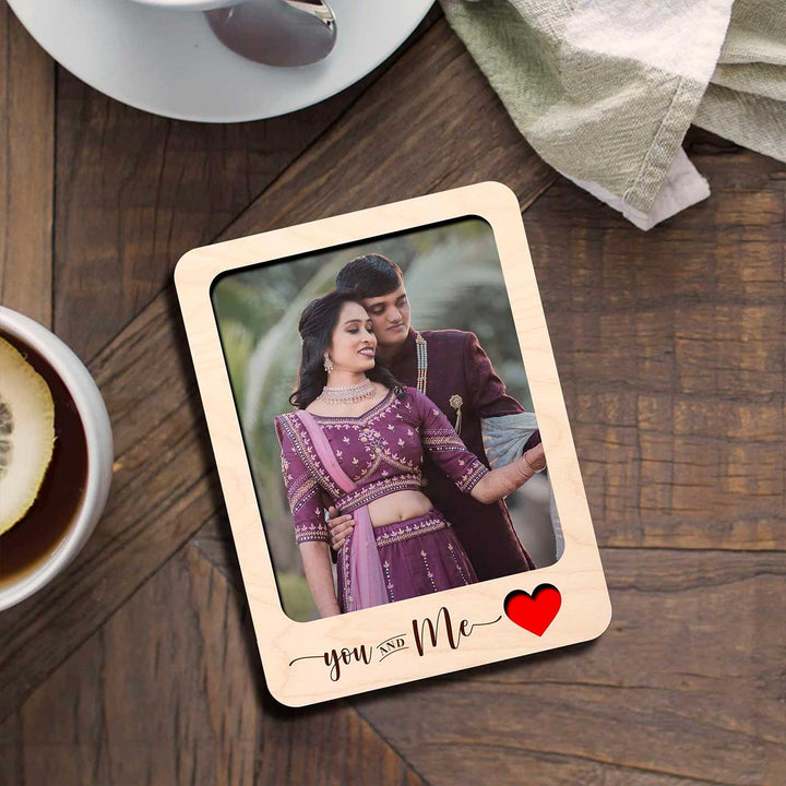 Photo Personalized Printed Love Theme Wooden Fridge Magnet | Set Of 3