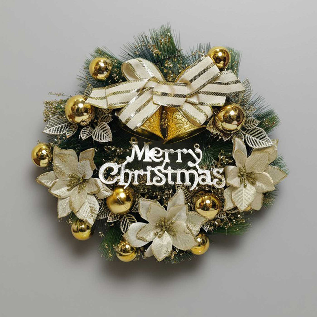 Handmade Golden Grace Plastic Wreath