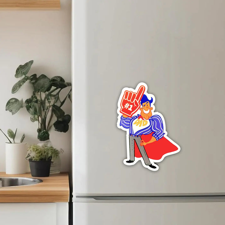 Printed No.1 Dad MDF Wood Fridge Magnet