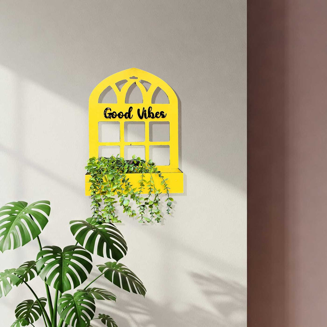 Customized Handmade Good Vibes MDF Wood Planter