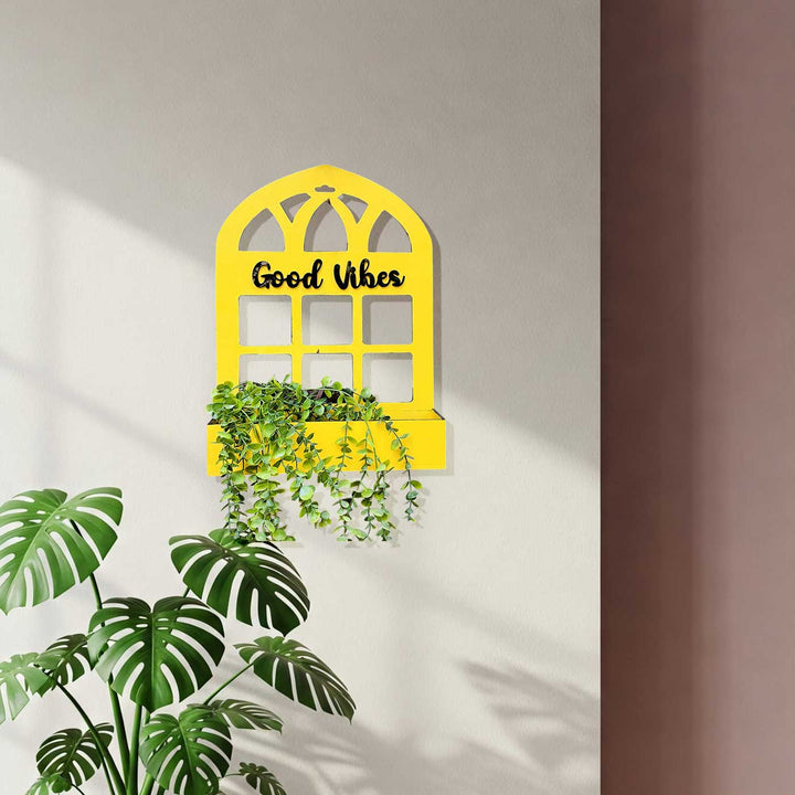 Customized Handmade Good Vibes MDF Wood Planter