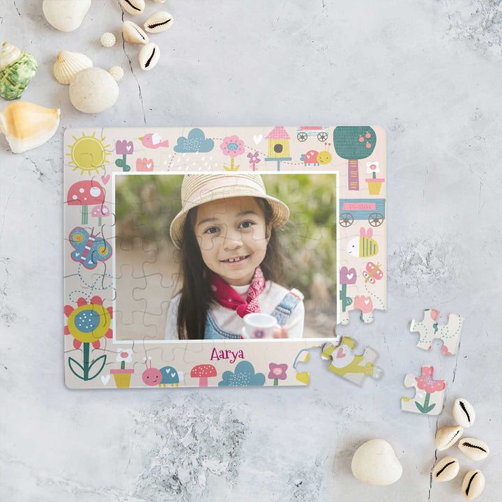 Photo Personalized Flower Power Theme Acrylic Puzzle