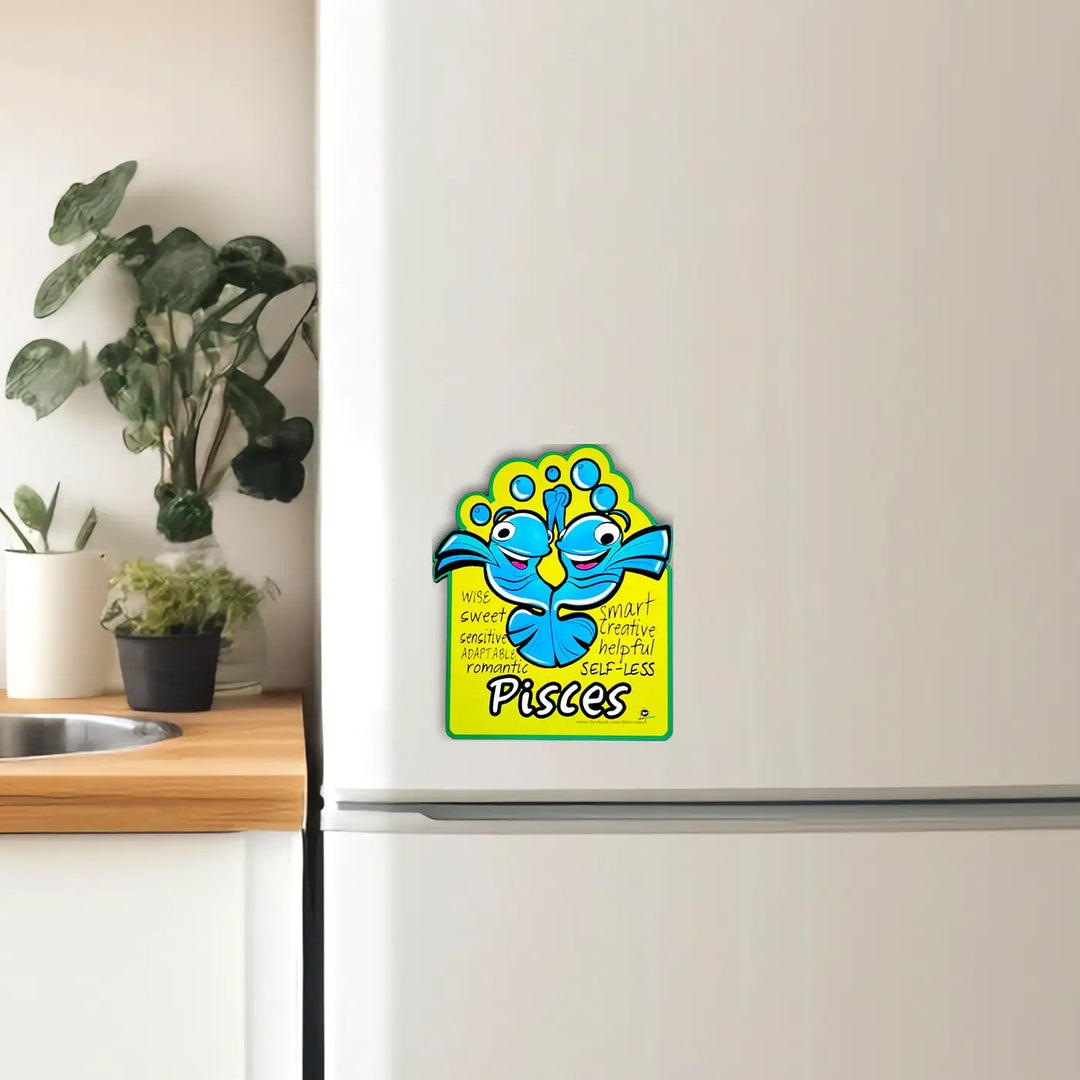 Printed Pisces Zodiac Sign MDF Wood Fridge Magnet