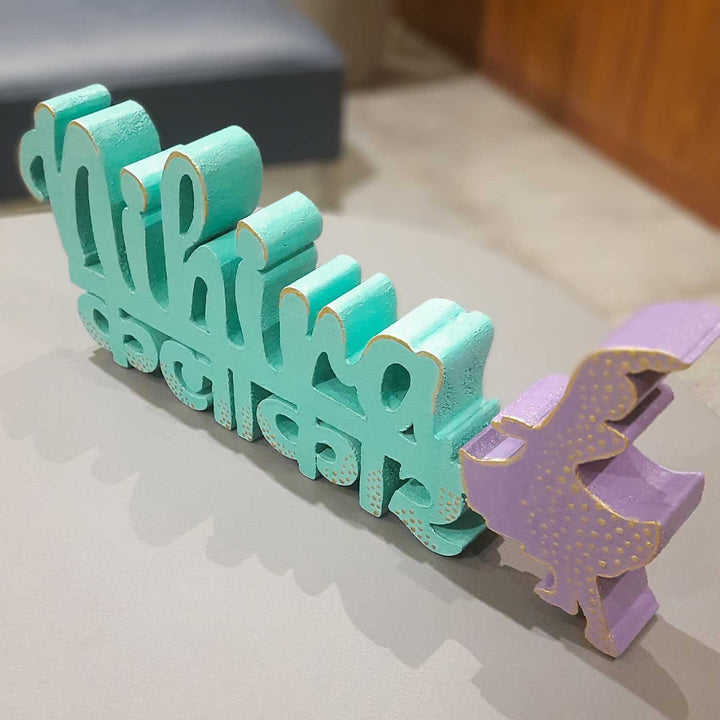 Personalized Handmade Kalakaar Wooden Cutout Name Plate