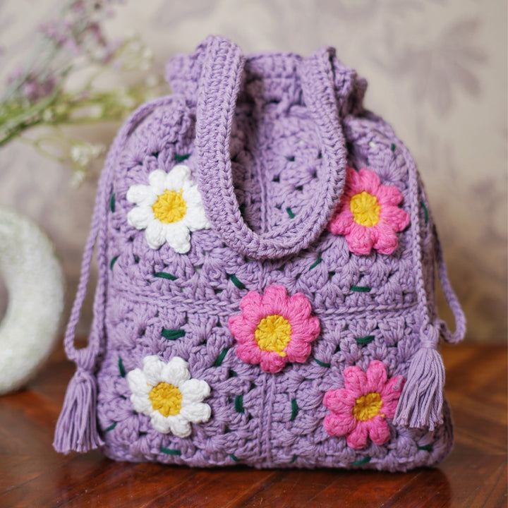 Handmade Crochet Lavender Meadow Potli