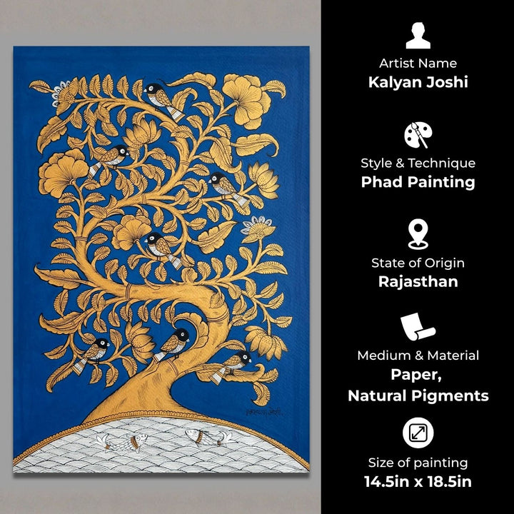 14.5 X 18.5 Inch | Tree Of Life Paper Phad Painting